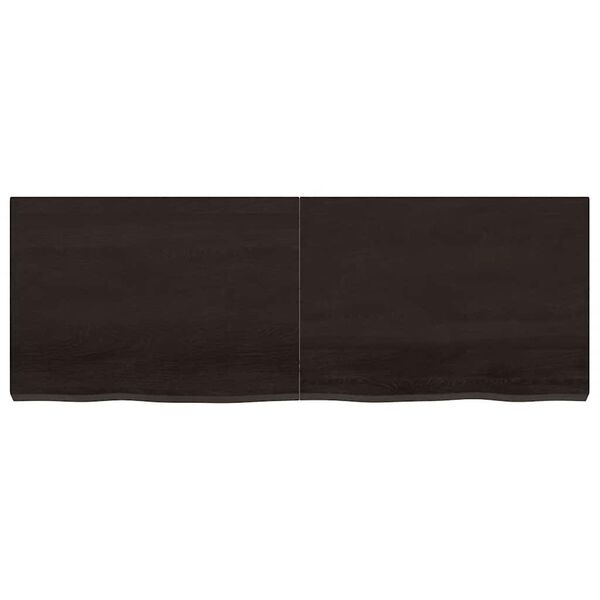 vidaXL V&auml;gghylla m&ouml;rkbrun 140x50x(2-6) cm behandlad massiv ek