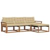 vidaXL Utomhussoffset med kudde 4 pcs Naturlig och Beige