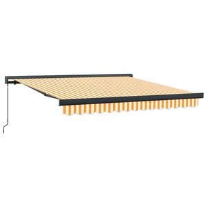 vidaXL Markis inf&auml;llbar gul och vit 3x2,5 m tyg&aluminium