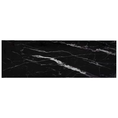 vidaXL Hylla transparent och svart marmor 100x36x90 cm härdat glas