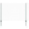 vidaXL Euro Staket med St&ouml;d 10 x 1,6 m PVC-belagda st&aring;l Gr&ouml;n Mesh