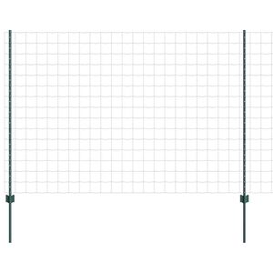 vidaXL Euro Staket med St&ouml;d 10 x 1,6 m PVC-belagda st&aring;l Gr&ouml;n Mesh