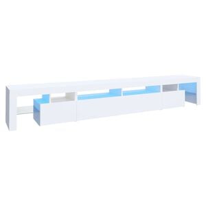 vidaXL Tv-b&auml;nk med LED-belysning Vit 260x36,5x40 cm