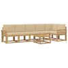 vidaXL Utomhussoffset 7 st Vit och Beige Polyester