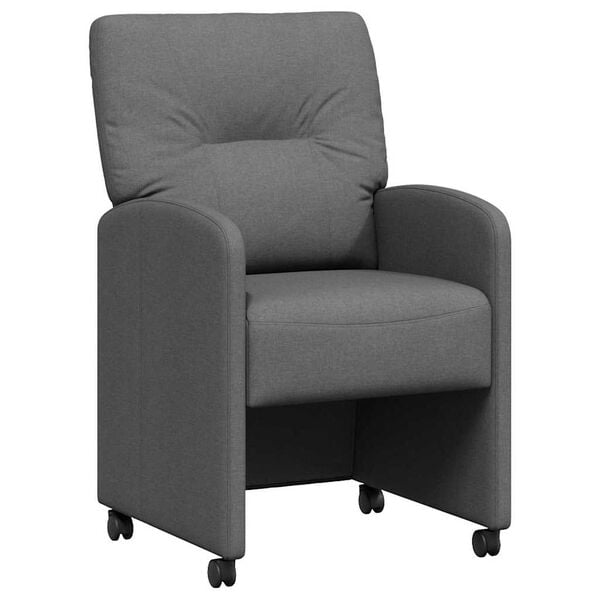 vidaXL Matstolar med hjul med hjul 2 pcs M&ouml;rkgr&aring; 57 x 67 x 95 cm tyg