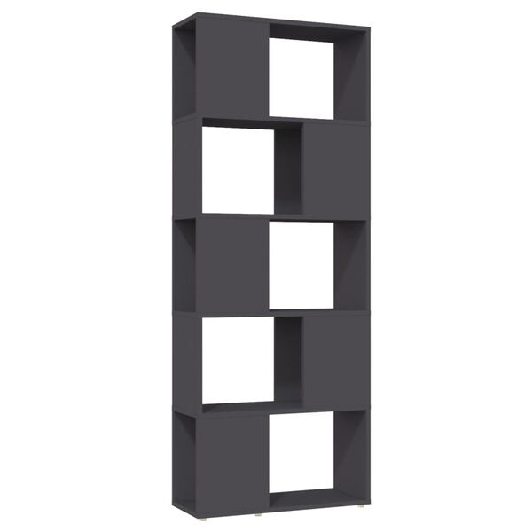 vidaXL Bokhylla/Rumsavdelare gr&aring; 60x24x155 cm konstruerat tr&auml;