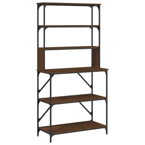 vidaXL K&ouml;kshylla 6 hyllplan brun ek 90x40x180 cm konstruerat tr&auml;