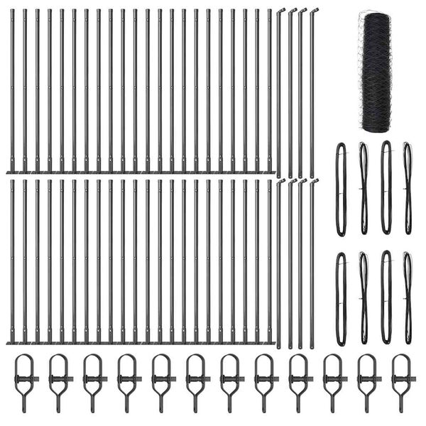 vidaXL St&auml;ngselstolpe Gr&aring; 100 x 0,4 m (36 mm n&auml;t) St&aring;l och PVC