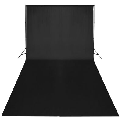 vidaXL Fotobakgrund bomull svart 600x300 cm