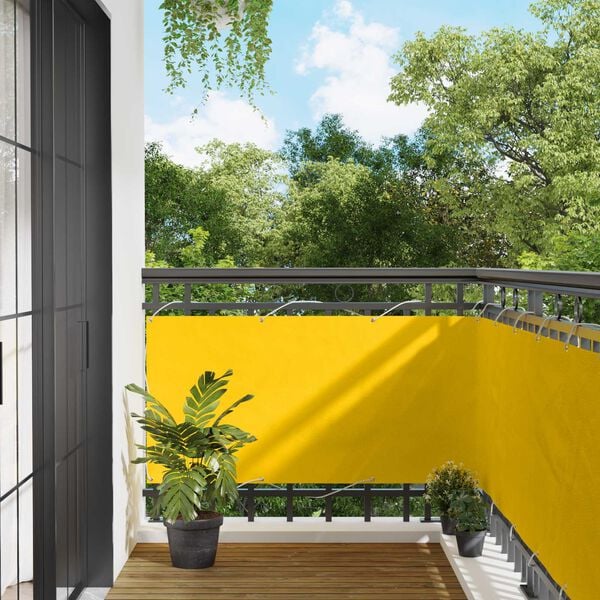 vidaXL Balkong Sk&auml;rm Gul 75 x 200 cm PU-belagt oxford alu