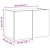 vidaXL Väggmonterad tv-bänk LED sonoma-ek 60x35x41 cm