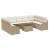 vidaXL Tr&auml;dg&aring;rdsoffset 9 st Beige och gr&auml;ddf&auml;rgad konstrotting