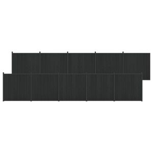 vidaXL St&auml;ngselpanel 10 st 1755 x 186,5 cm WPC och aluminium Svart