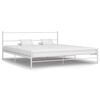vidaXL S&auml;ngram utan madrass med huvudgavel vit 160x200 cm metall