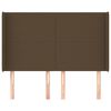 vidaXL S&auml;nggavel med kanter m&ouml;rkbrun 147x16x118/128 cm tyg
