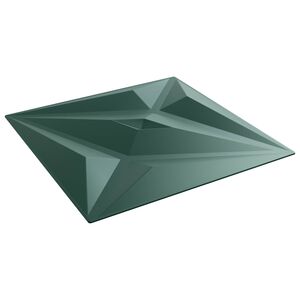 vidaXL V&auml;ggpaneler 12 st 50 x 50 cm Star Gr&ouml;n XPS Skum