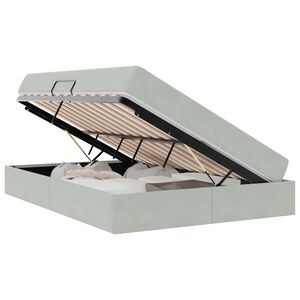 vidaXL F&ouml;rvaringss&auml;ng med madrass Ljusgr&aring; 140 x 200 cm Sammet