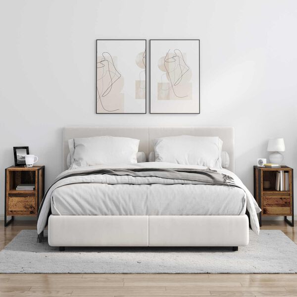 vidaXL S&auml;ngbord med l&aring;da Gammalt tr&auml; 39,5 x 30 x 50 cm Konstruerat tr&auml;