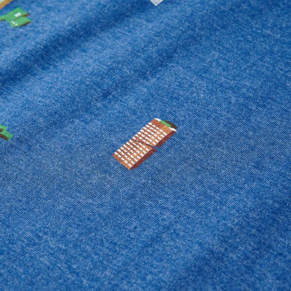 T-shirt f&ouml;r barn m&ouml;rkbl&aring; melerad 128