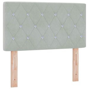 vidaXL Huvudgavel Ljusgr&aring; 80 cm Sammet