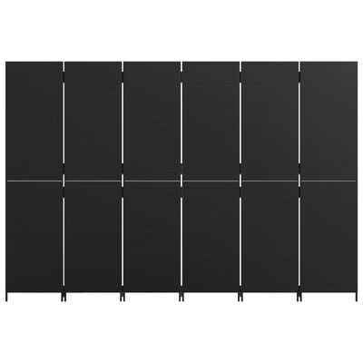 vidaXL Rumsavdelare 6 paneler svart konstrottning