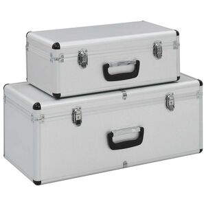 vidaXL F&ouml;rvaringsv&auml;skor 2 st silver aluminium