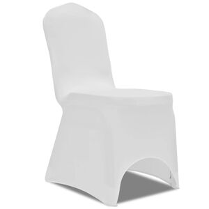 vidaXL Stols&ouml;verdrag stretch 100 st vit