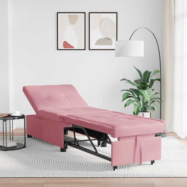 vidaXL Bäddsoffa Rosa 67 x 194 x 38 cm Sammet