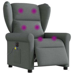 vidaXL Elektrisk massagef&aring;t&ouml;lj m&ouml;rkgr&aring; tyg