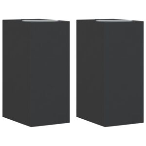 vidaXL Utomhusv&auml;gglampor 2 st svart gjuten aluminium