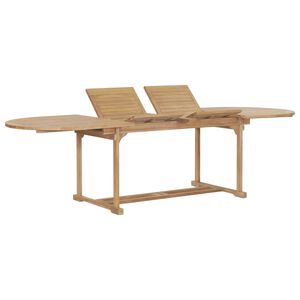vidaXL Tr&auml;dg&aring;rdsbord utdragbart 180-280x100x75 cm massiv teak oval