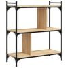 vidaXL Bokhylla 3 hyllplan sonoma-ek 76x32x88 cm konstruerat tr&auml;