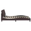 vidaXL Bed Frame with LED without Mattress Dark Brown 140x190 cm Fabric