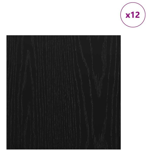 vidaXL Dekorpaneler 12 pcs Svart ek 30 x 30 x 0.3 cm Konstruerat trä