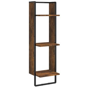 vidaXL V&auml;gghylla 3 hyllor r&ouml;kf&auml;rgad ek 30x25x100 cm konstruerat tr&auml;