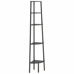 vidaXL H&ouml;rnhylla 5 hyllplan svart 45,5x31,5x180 cm