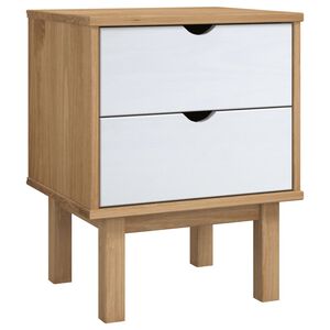 vidaXL S&auml;ngbord OTTA brun&vit 45x39x57cm massiv furu