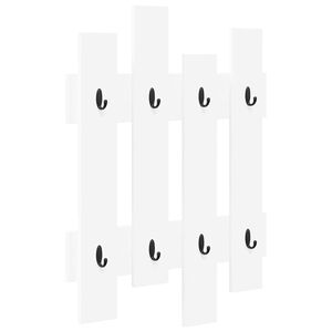 vidaXL V&auml;ggmonterad Kl&auml;dh&auml;ngare Vit 60 x 3 x 82 cm Konstruerat tr&auml;