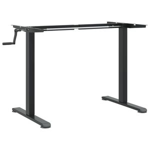 vidaXL Stativ f&ouml;r h&ouml;jbart skrivbord svart (94-135)x60x(70-114) cm st&aring;l