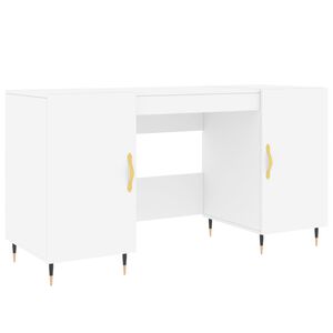 vidaXL Skrivbord vit 140x50x75 cm konstruerat tr&auml;