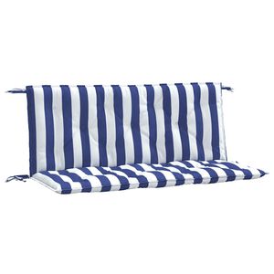 vidaXL B&auml;nkdynor 2 st bl&aring;&vit randig 120x50x7 cm tyg