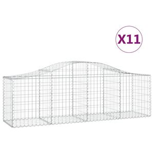 vidaXL Gabioner b&aring;gformade 11 st 200x50x60/80 cm galvaniserat j&auml;rn