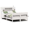 vidaXL S&auml;ng med bokhylla utan madrass vit 135x190cm massiv furu