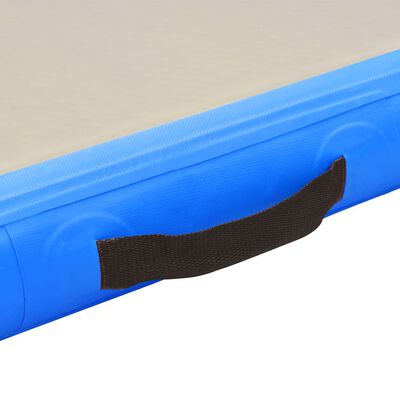 vidaXL Uppblåsbar gymnastikmatta med pump 800x100x10 cm PVC blå