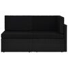 vidaXL Modulsoffa 2-sits konstrotting svart
