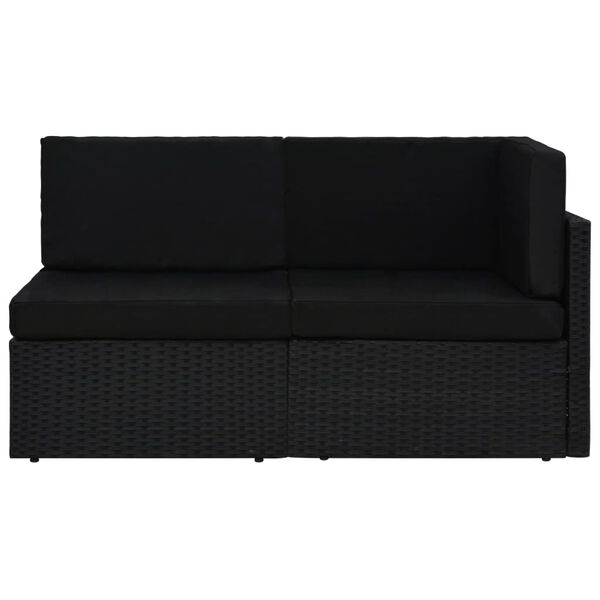 vidaXL Modulsoffa 2-sits konstrotting svart