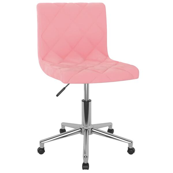 vidaXL Snurrbara matstolar 2 st rosa sammet