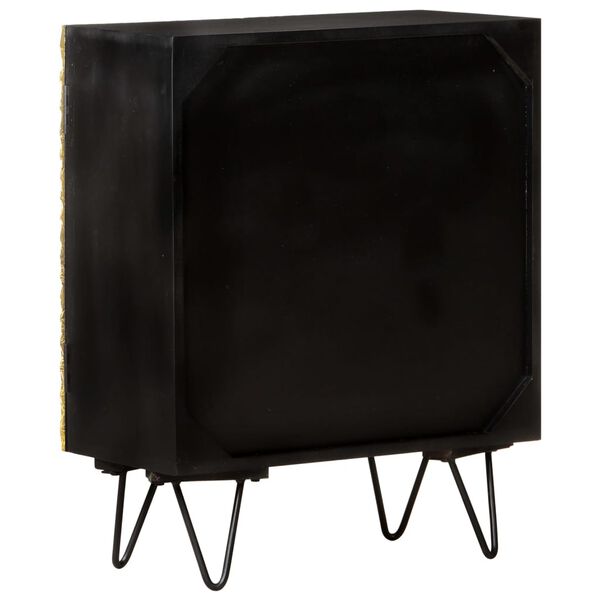 vidaXL Skänk med mässingsfront 60x30x74 cm massivt mangoträ