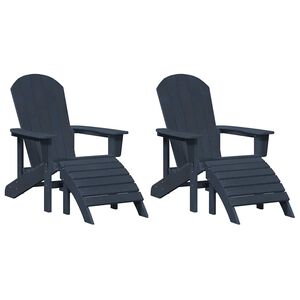 vidaXL Tr&auml;dg&aring;rd Stol 2 pcs Marinbl&aring; 83 x 74 x 92 cm polyeten