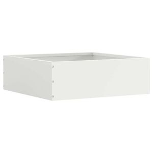 vidaXL Kant f&ouml;r gr&auml;smatta Vit 40 x 40 x 13 cm St&aring;l